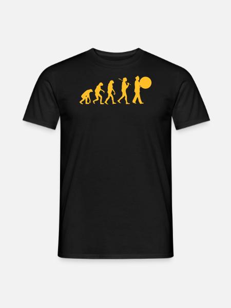 Evolution Trommel Spielmannszug Lustig Kapelle - Männer T-Shirt - Schwarz