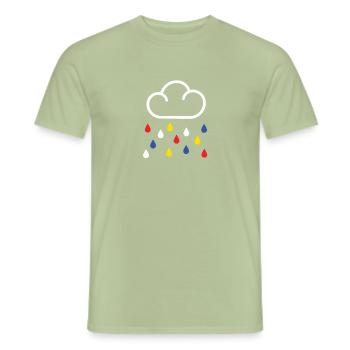 La pluie de Mondrian - T-shirt homme - vert sauge - Devant - AI Model Male 178 light (178cm)