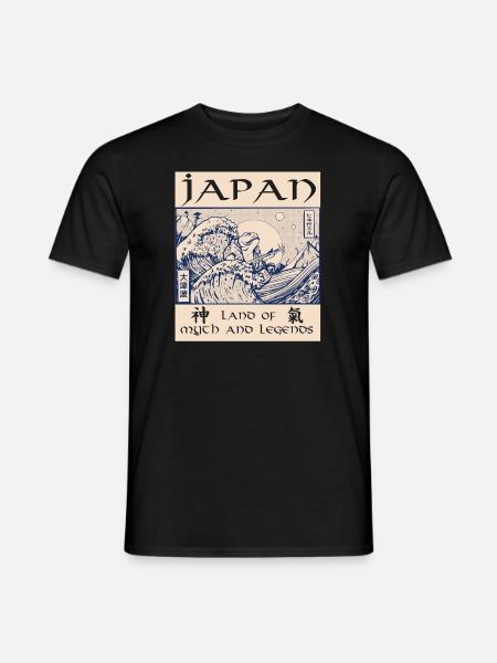 Japan History Demon Tsunami - Men's T-Shirt - black