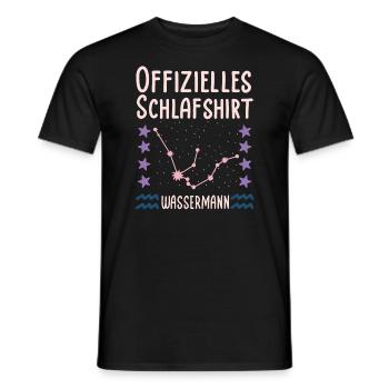 Offizielles Schlafshirt Sternzeichen Wassermann - Männer T-Shirt - Schwarz - Vorne - AI Model Male 178 light (178cm)