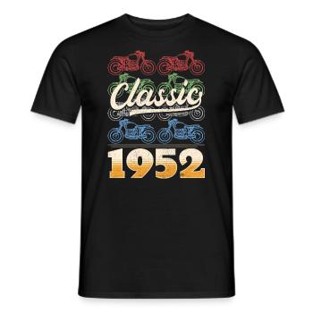Biker 71st Birthday 1952 71 Years Anniversary - Men's T-Shirt - black - Front - AI Model Male 178 light (178cm)
