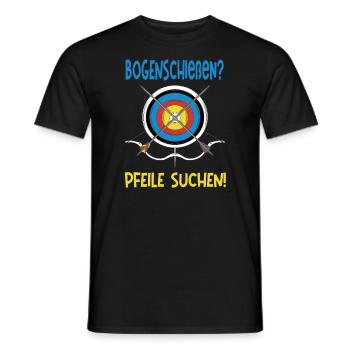Bogenschießen? Pfeile suchen! Design für schützen - Männer T-Shirt - Schwarz - Vorne - AI Model Male 178 light (178cm)