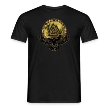 Raven Valknut Full Moon - Men's T-Shirt - black - Front - AI Model Male 178 light (178cm)