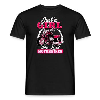 Just A Girl Who Loves Motorbikes - Men's T-Shirt - black - Front - AI Model Male 178 light (178cm)