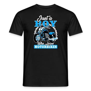 Just A Boy Who Loves Motorbikes - Men's T-Shirt - black - Front - AI Model Male 178 light (178cm)