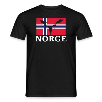 norway elk flag expedition oslo vacation - Men's T-Shirt - black - Front - AI Model Male 178 light (178cm)