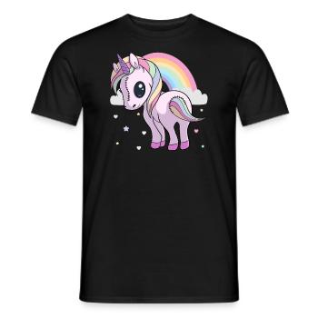 Pastell Goth gruseliges Einhorn Yami Kawaii süßer Spaß - Männer T-Shirt - Schwarz - Vorne - AI Model Male 178 light (178cm)