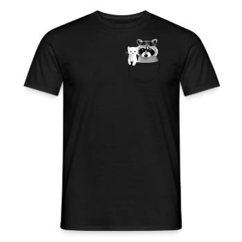 Raccoon and ferret in your pocket - Men's T-Shirt - black - Front - AI Model Male 178 light (178cm)