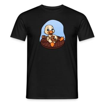 Duck Playing Guitar - Men's T-Shirt - black - Front - AI Model Male 178 light (178cm)