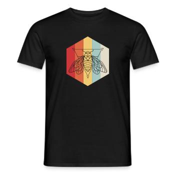 Cicada Retro - Men's T-Shirt - black - Front - AI Model Male 178 light (178cm)