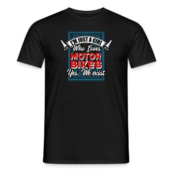 I'm Just A Girl Who Loves MotorBikes Yes We Exist - Men's T-Shirt - black - Front - AI Model Male 178 light (178cm)