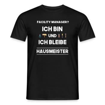 Ich bin und bleibe Hausmeister Facility Manager - Männer T-Shirt - Schwarz - Vorne - AI Model Male 178 light (178cm)