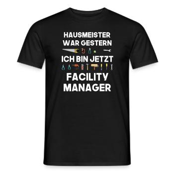 Hausmeister war gestern, Facility Manager Design - Männer T-Shirt - Schwarz - Vorne - AI Model Male 178 light (178cm)