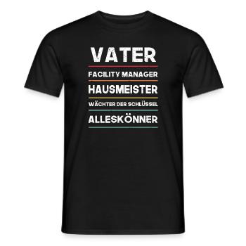 Vater, Hausmeister Vintage Design Facility manager - Männer T-Shirt - Schwarz - Vorne - AI Model Male 178 light (178cm)