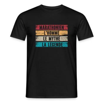 Marathon Marathonien Homme Mythe Légende Humour - T-shirt homme - noir - Devant - AI Model Male 178 light (178cm)