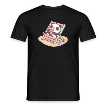 Süßer Panda Chilling On Beach Chair - Männer T-Shirt - Schwarz - Vorne - AI Model Male 178 light (178cm)