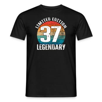 Joyeux anniversaire - 37th Birthday Limited Edition - T-shirt homme - noir - Devant - AI Model Male 178 light (178cm)