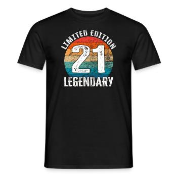 Happy Birthday - 21. Geburtstag Limited Edition - Männer T-Shirt - Schwarz - Vorne - AI Model Male 178 light (178cm)