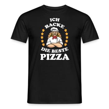 Ich backe die beste Pizza Pizzeria Spruch Koch - Männer T-Shirt - Schwarz - Vorne - AI Model Male 178 light (178cm)