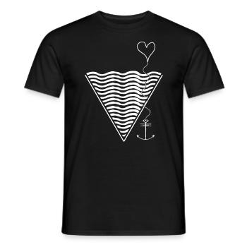 The sea, love and the anchor - Men's T-Shirt - black - Front - AI Model Male 178 light (178cm)
