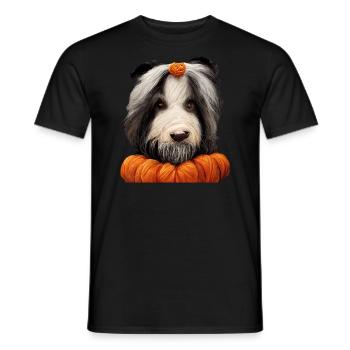 Halloween Bearded Collie - Men's T-Shirt - black - Front - AI Model Male 178 light (178cm)