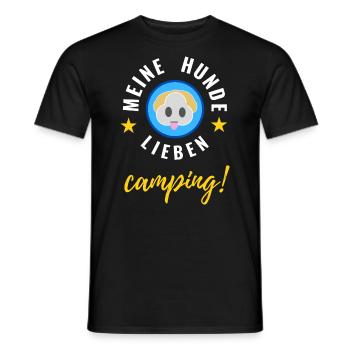 Meine Hunde lieben Camping! - Männer T-Shirt - Schwarz - Vorne - AI Model Male 178 light (178cm)