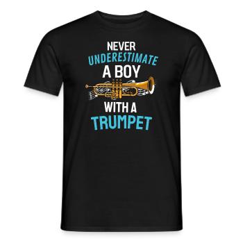 Trompettiste Garçons Brass Band Cadeau Trompette - T-shirt homme - noir - Devant - AI Model Male 178 light (178cm)