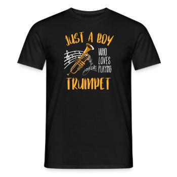 Partition de musique Trompette Garçon Cadeau Trompette - T-shirt homme - noir - Devant - AI Model Male 178 light (178cm)