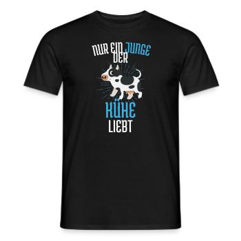Nur ein Junge der Kühe liebt Bauernhof Tier Kuh - Männer T-Shirt - Schwarz - Vorne - AI Model Male 178 light (178cm)