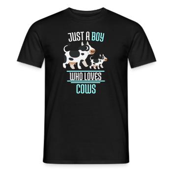 Farmer Farmer Farm Animal Boy Gift Cow - Men's T-Shirt - black - Front - AI Model Male 178 light (178cm)