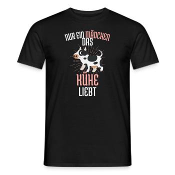 Nur ein Mädchen das Kühe liebt Bauernhof Tier Kuh - Männer T-Shirt - Schwarz - Vorne - AI Model Male 178 light (178cm)