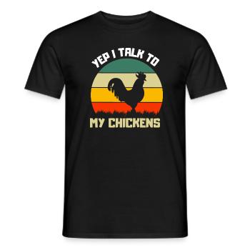 Farm Animal Farmer Funny Gift Retro Chicken - Men's T-Shirt - black - Front - AI Model Male 178 light (178cm)