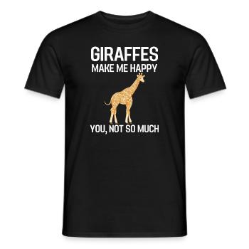 Cadeau drôle d'amant d'animal de zoo d'Afrique girafe - T-shirt homme - noir - Devant - AI Model Male 178 light (178cm)