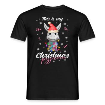 lustig Esel Weihnachten Weihnachtsschlafanzug - Männer T-Shirt - Schwarz - Vorne - AI Model Male 178 light (178cm)