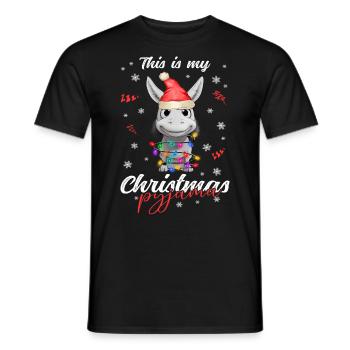 lustig Esel Weihnachten Weihnachtsschlafanzug - Männer T-Shirt - Schwarz - Vorne - AI Model Male 178 light (178cm)