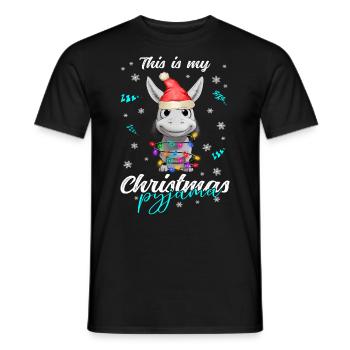 lustig Esel Weihnachten Weihnachtsschlafanzug - Männer T-Shirt - Schwarz - Vorne - AI Model Male 178 light (178cm)