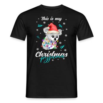 lustig Koala Weihnachten Weihnachtsschlafanzug - Männer T-Shirt - Schwarz - Vorne - AI Model Male 178 light (178cm)