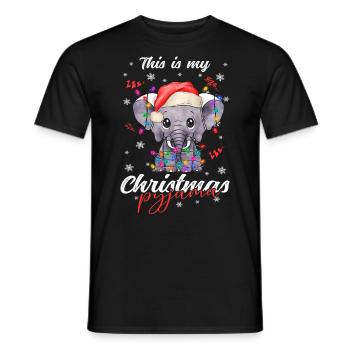 lustig Elefant Weihnachten Weihnachtsschlafanzug - Männer T-Shirt - Schwarz - Vorne - AI Model Male 178 light (178cm)