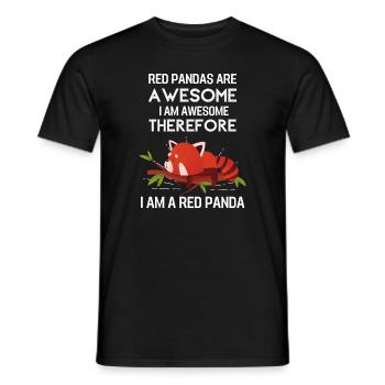 Cadeau drôle d'animal chinois Panda rouge - T-shirt homme - noir - Devant - AI Model Male 178 light (178cm)