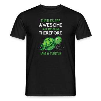 Tortue de mer drôle de cadeau de créature marine - T-shirt homme - noir - Devant - AI Model Male 178 light (178cm)