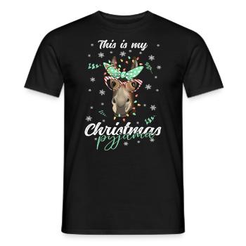 lustig Esel Weihnachten Weihnachtsschlafanzug - Männer T-Shirt - Schwarz - Vorne - AI Model Male 178 light (178cm)