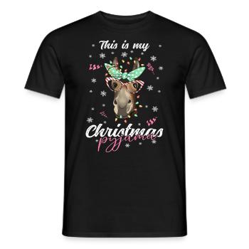 lustig Esel Weihnachten Weihnachtsschlafanzug - Männer T-Shirt - Schwarz - Vorne - AI Model Male 178 light (178cm)
