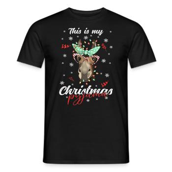 lustig Esel Weihnachten Weihnachtsschlafanzug - Männer T-Shirt - Schwarz - Vorne - AI Model Male 178 light (178cm)