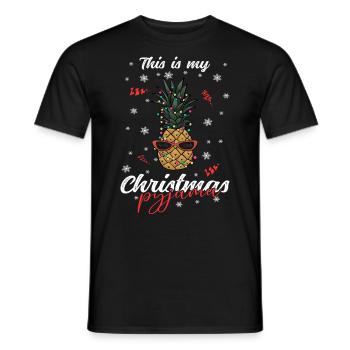 lustig Ananas Weihnachten Weihnachtsschlafanzug - Männer T-Shirt - Schwarz - Vorne - AI Model Male 178 light (178cm)