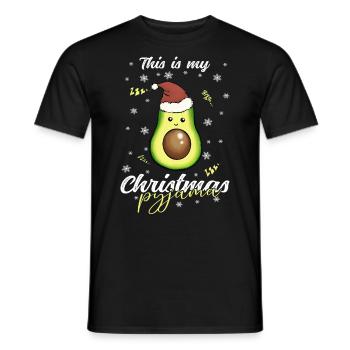 lustig Avokado Weihnachten Weihnachtsschlafanzug - Männer T-Shirt - Schwarz - Vorne - AI Model Male 178 light (178cm)