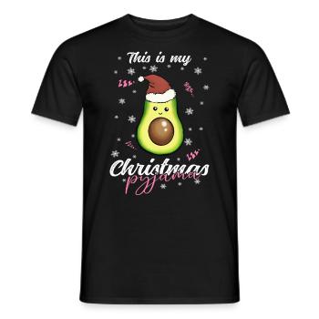 lustig Avokado Weihnachten Weihnachtsschlafanzug - Männer T-Shirt - Schwarz - Vorne - AI Model Male 178 light (178cm)