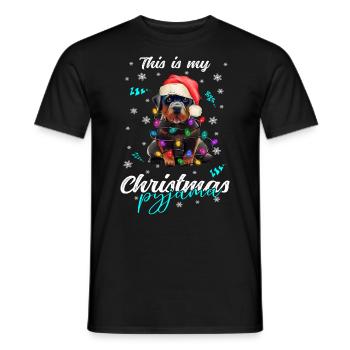 lustig Rotweiler Weihnachten Weihnachtsschlafanzug - Männer T-Shirt - Schwarz - Vorne - AI Model Male 178 light (178cm)