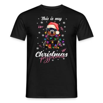 lustig Rotweiler Weihnachten Weihnachtsschlafanzug - Männer T-Shirt - Schwarz - Vorne - AI Model Male 178 light (178cm)