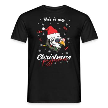 lustig Adler Weihnachten Weihnachtsschlafanzug - Männer T-Shirt - Schwarz - Vorne - AI Model Male 178 light (178cm)