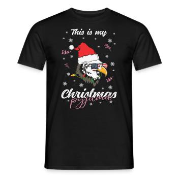 lustig Adler Weihnachten Weihnachtsschlafanzug - Männer T-Shirt - Schwarz - Vorne - AI Model Male 178 light (178cm)